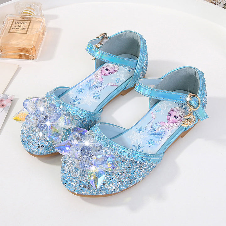 Mädchen Glitzernde Ballerinas mit Blumenapplikationen Drune