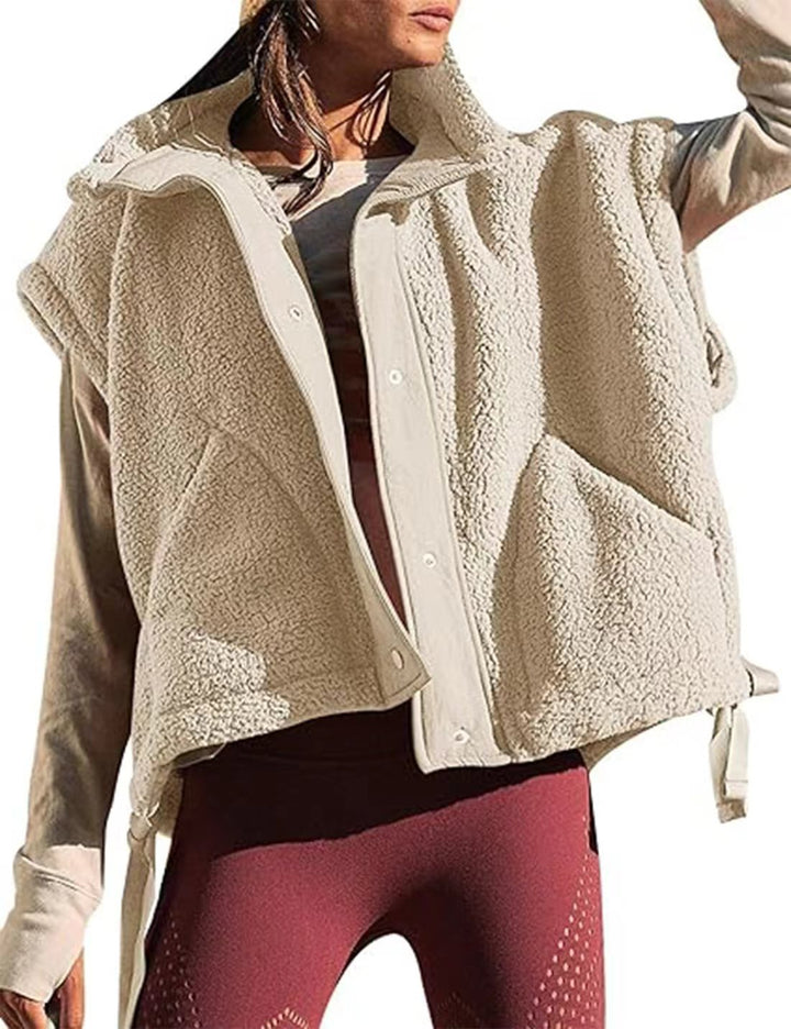 Damen weiche Teddy-Weste mit praktischem Schnitt Drune