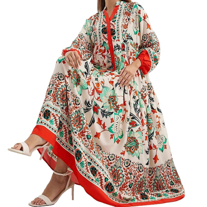 Damen Maxikleid mit floralem Muster Drune