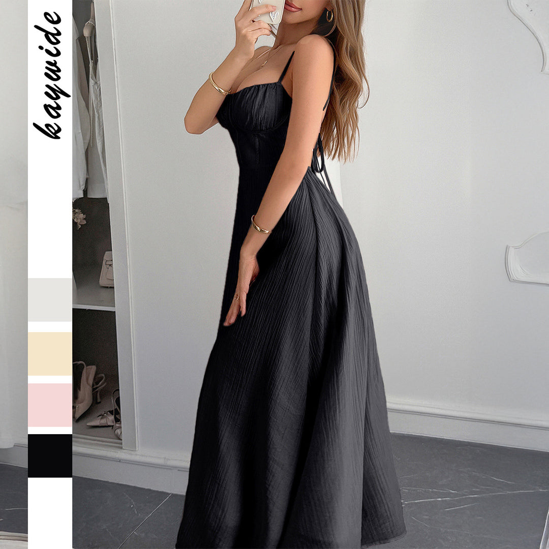 Damen Sommerliches Maxikleid mit verstellbaren Trägern und taillierter Passform Drune
