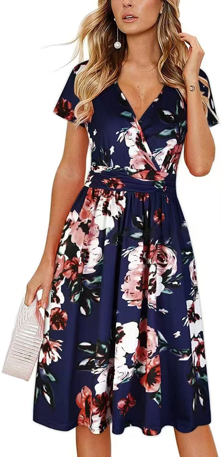 Damen Sommerkleid mit floralen Mustern Drune