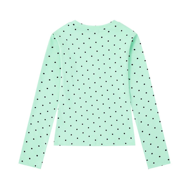 Damen Langarmshirt aus Baumwolljersey mit Pünktchenmuster und Statement-Sternprint Drune