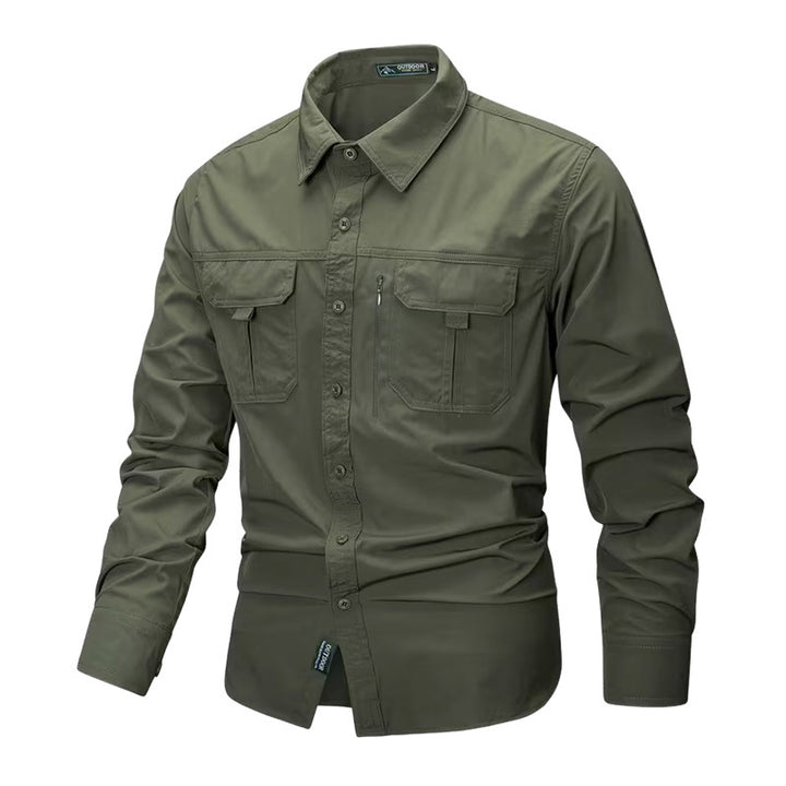 Herren nan robustes Trekkinghemd mit verstärkten Brusttaschen und atmungsaktivem Material Drune