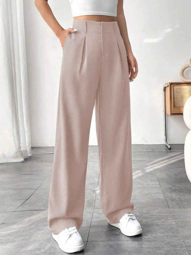 Damen Elegante Bundfaltenhose mit weitem Schnitt Drune