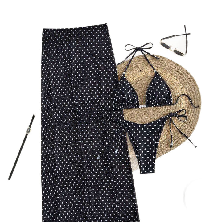 Damen Stilvolles Strandkleid mit Punkten Drune