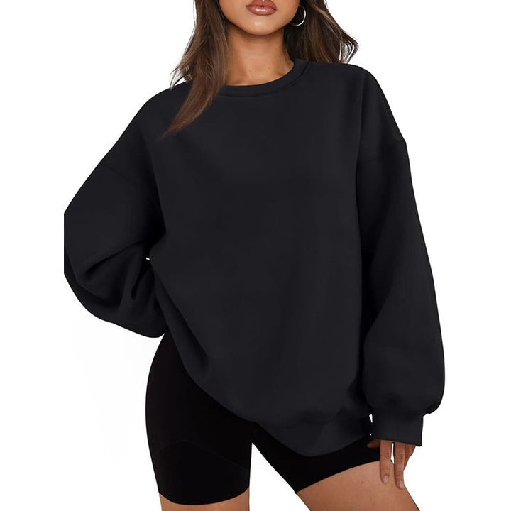 Damen Oversized Sweatshirt mit Rundhalsausschnitt, extraweichem French‑Terry und überschnittener Schulter Drune