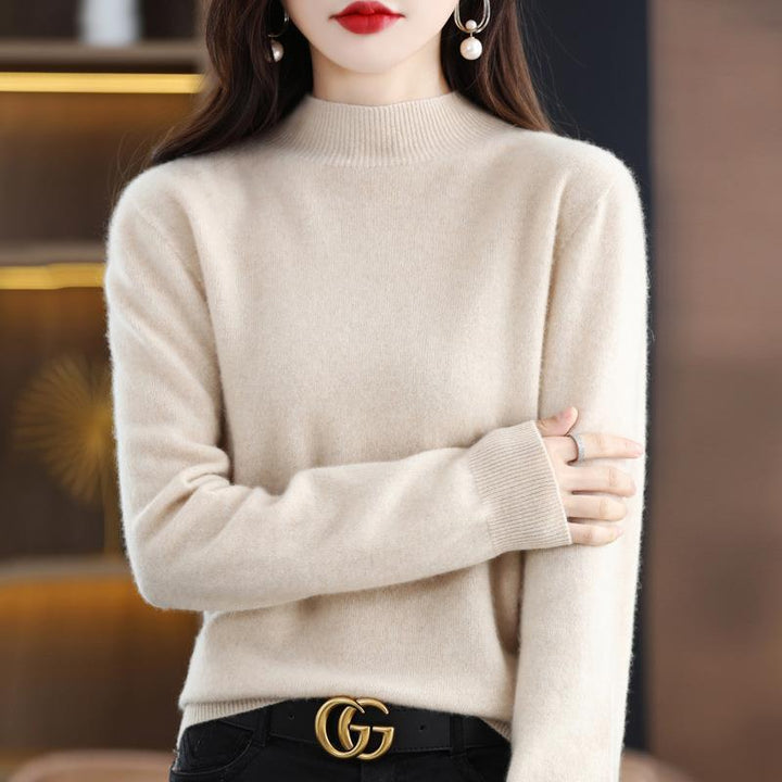 Damen Ultraleichter Mockneck-Feinstrickpullover in Kaschmir‑Optik Drune
