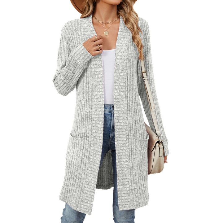 Damen Strickmantel mit praktischen Taschen und modischem Langschnitt Drune