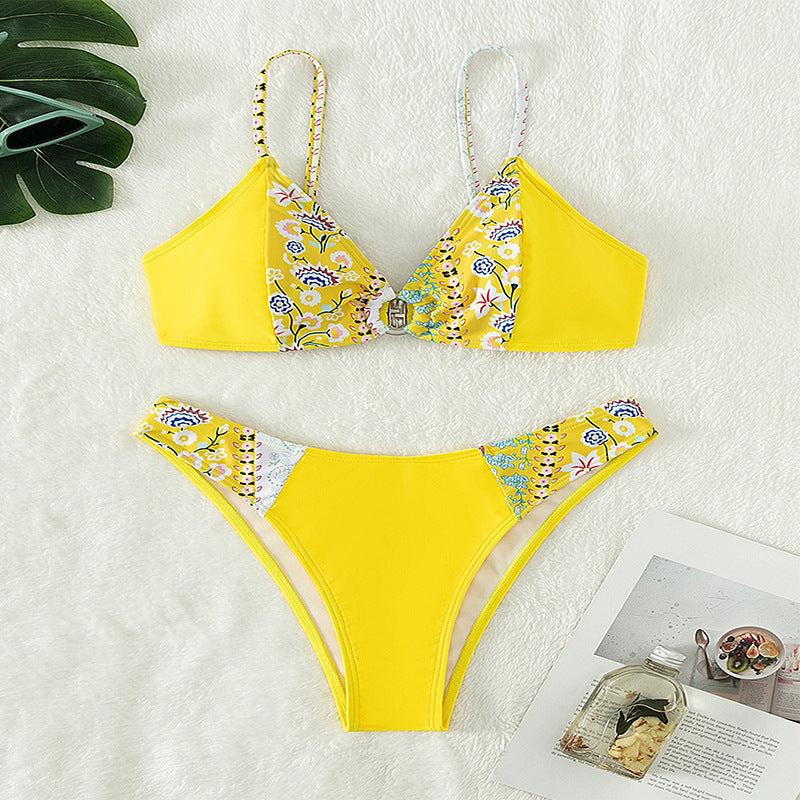 Damen Bikini-Set mit floralem Design und modischen Details Drune