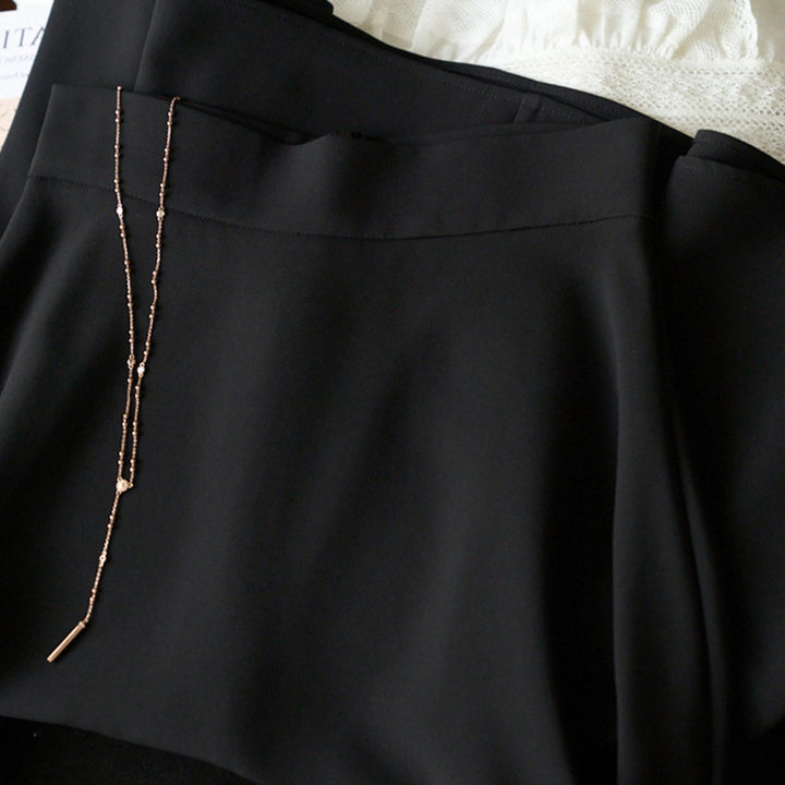 Damen Eleganter Midi-Rock mit verstellbarem Taillengürtel Drune