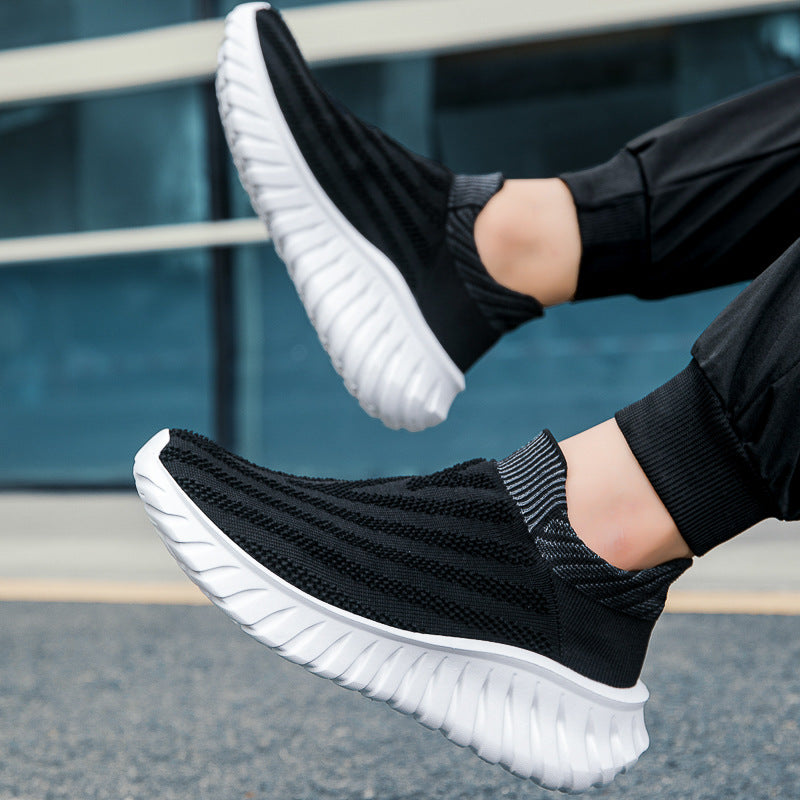 Unisex nan nahtloser Strick-Schlupf-Sneaker mit elastischem Sockenkragen und profiliertem Dämpfungssohlenprofil Drune