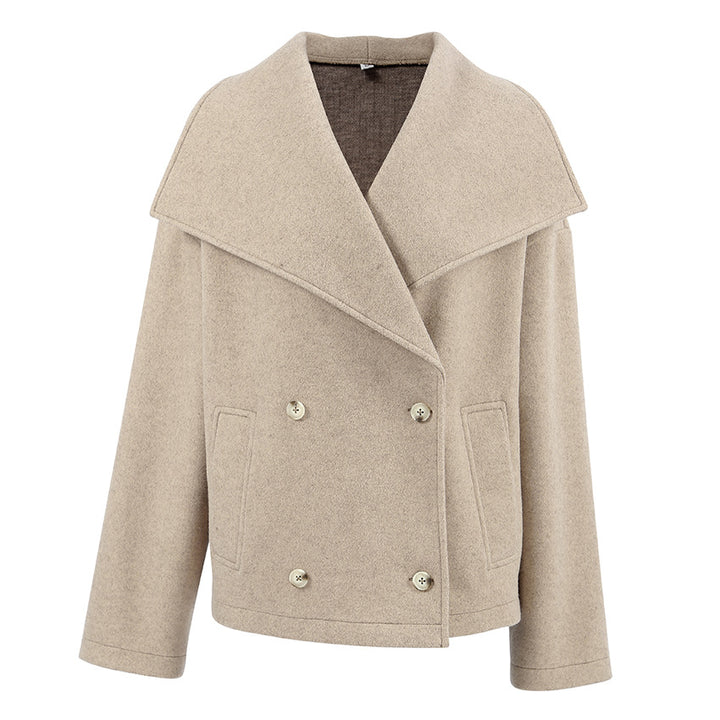 Damen Oversized Wolljacke mit breitem Revers Drune