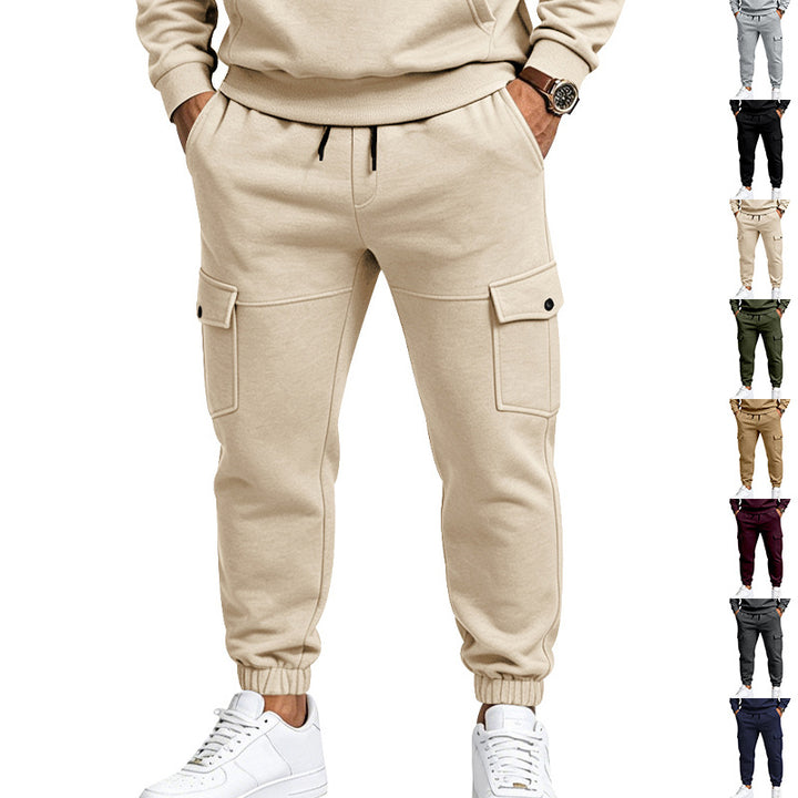 Herren Cargo-Jogginghose mit aufgesetzten Klappentaschen und elastischem Bündchen Drune