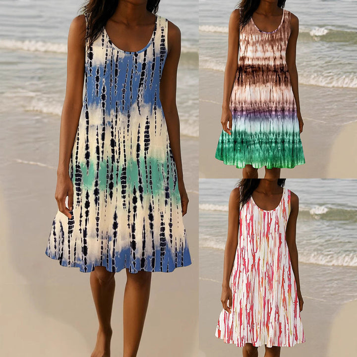 Damen Sommerliches A-Linien Kleid mit einzigartigem Ombre-Design Drune