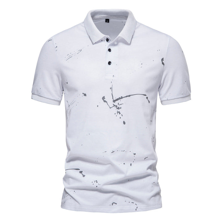Herren Poloshirt mit kreativen Spritzdruck und hochwertiger Baumwolle Drune