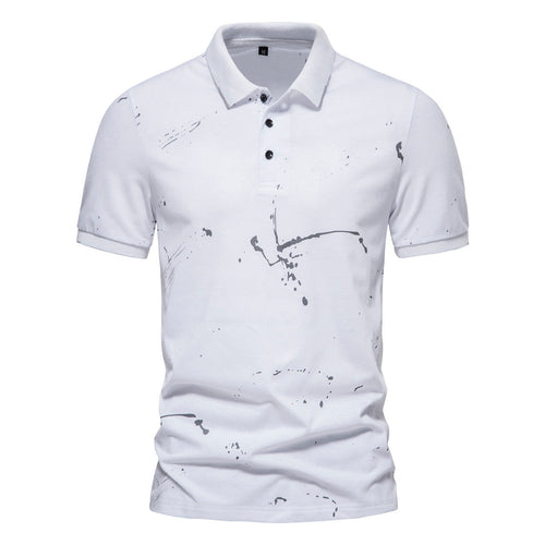 Herren Poloshirt mit kreativen Spritzdruck und hochwertiger Baumwolle Drune