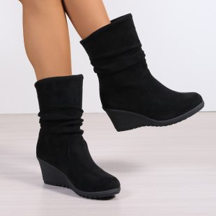 Damen Modische Wedge-Stiefeletten aus weichem Wildleder Drune