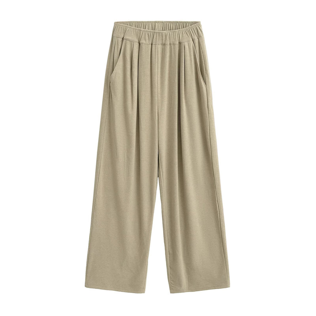 Damen Weite Chino-Hose mit elastischem Bund Drune