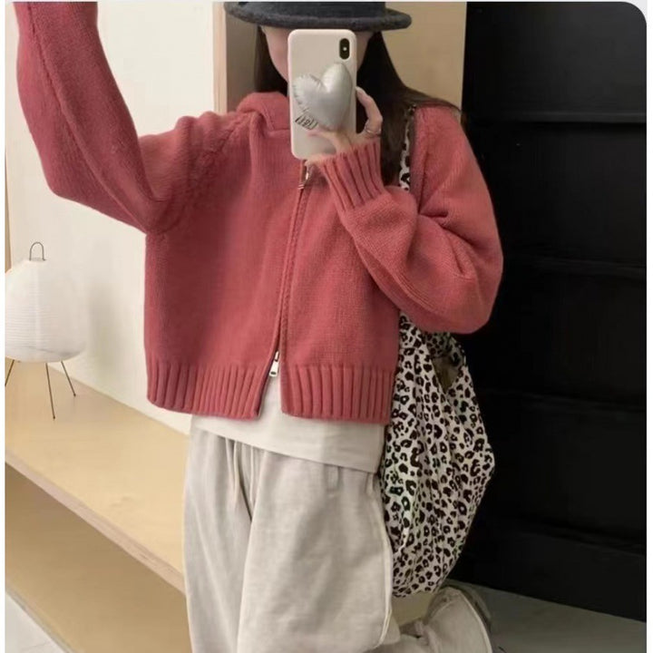Damen Kuscheliger Hoodie-Cardigan mit Reißverschluss und großen Taschen Drune