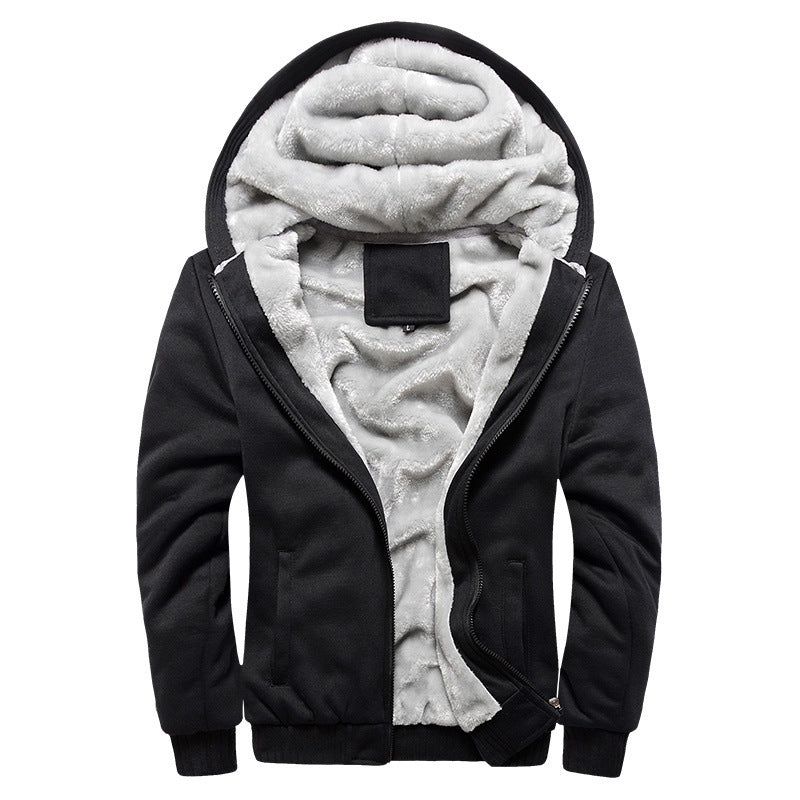 Herren Gepolsterte Kapuzenjacke mit Teddyfleece-Innenfutter, zweifarbigem Ärmeldesign und Reißverschluss Drune
