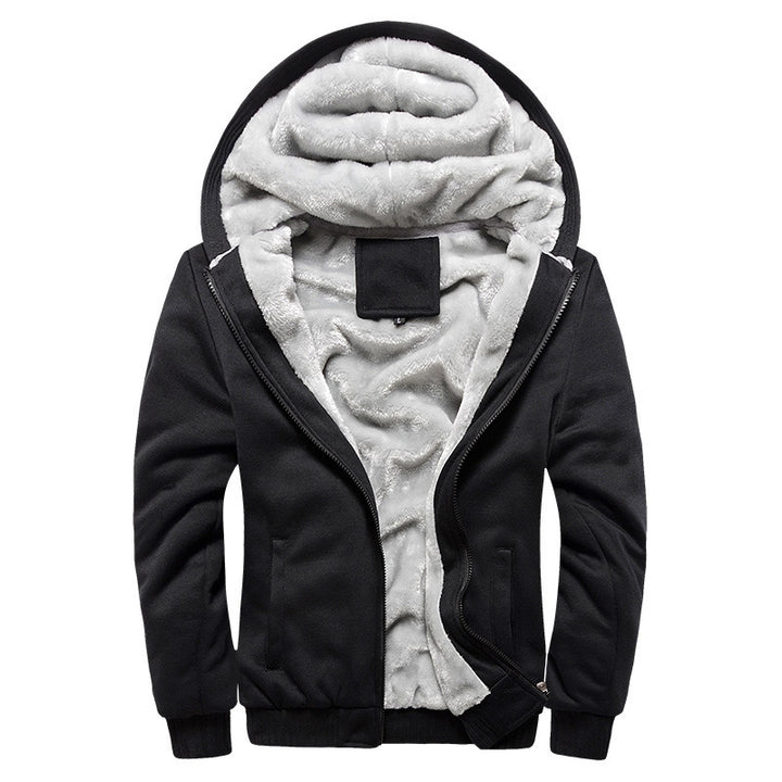 Herren Gepolsterte Kapuzenjacke mit Teddyfleece-Innenfutter, zweifarbigem Ärmeldesign und Reißverschluss Drune