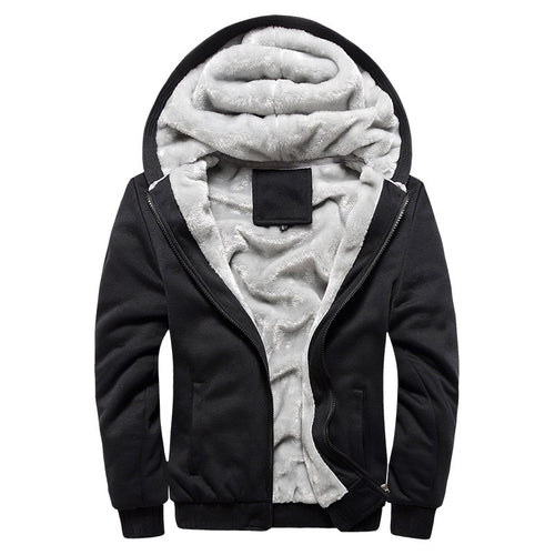 Herren Gepolsterte Kapuzenjacke mit Teddyfleece-Innenfutter, zweifarbigem Ärmeldesign und Reißverschluss Drune