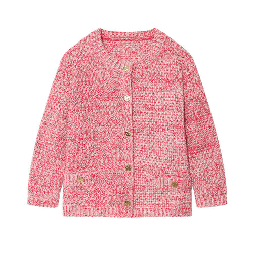 Damen kuschelige Strickjacke mit goldenen Knopfdetails Drune