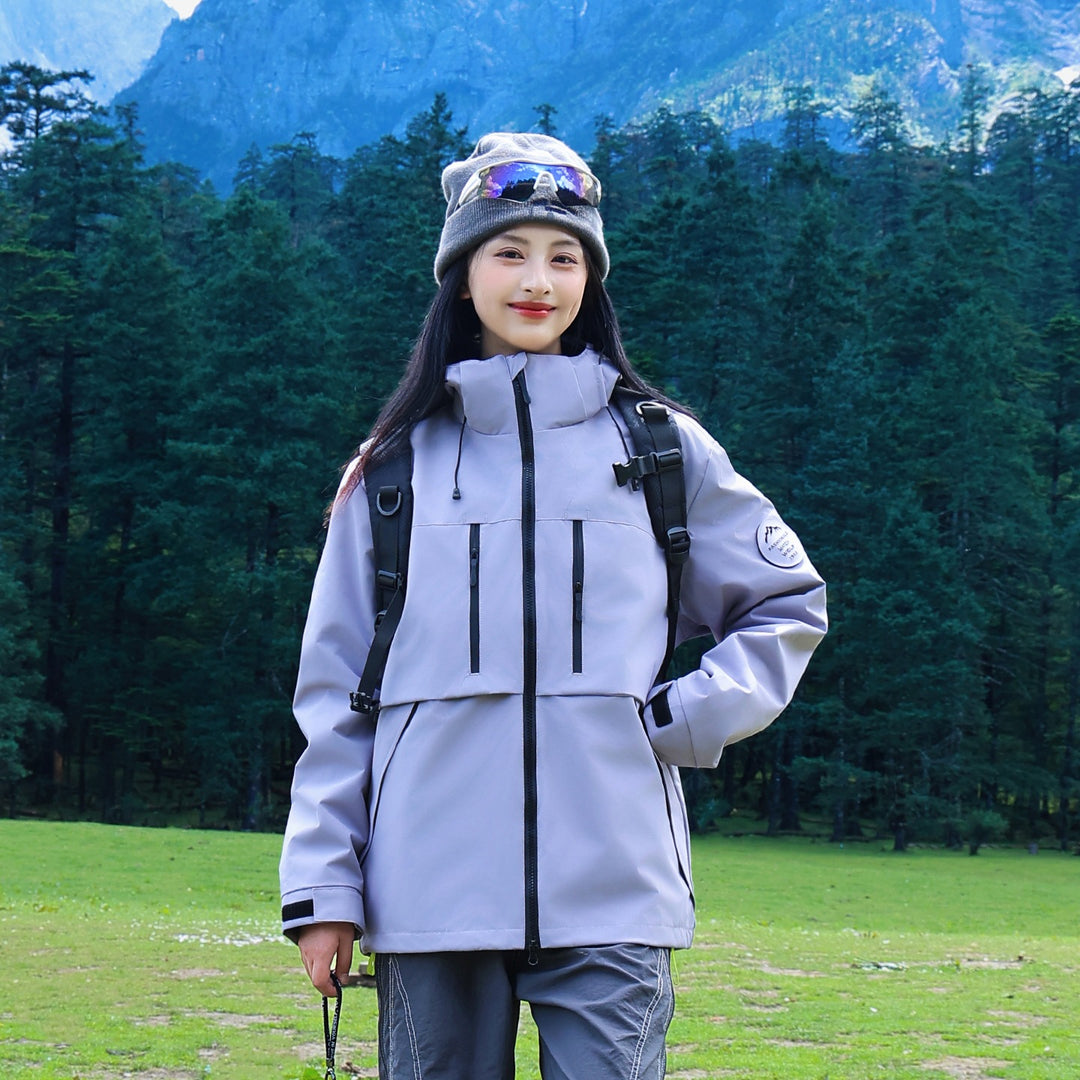 Herren Wasserdichte atmungsaktive Softshell Outdoorjacke mit verstellbarer Kapuze Drune