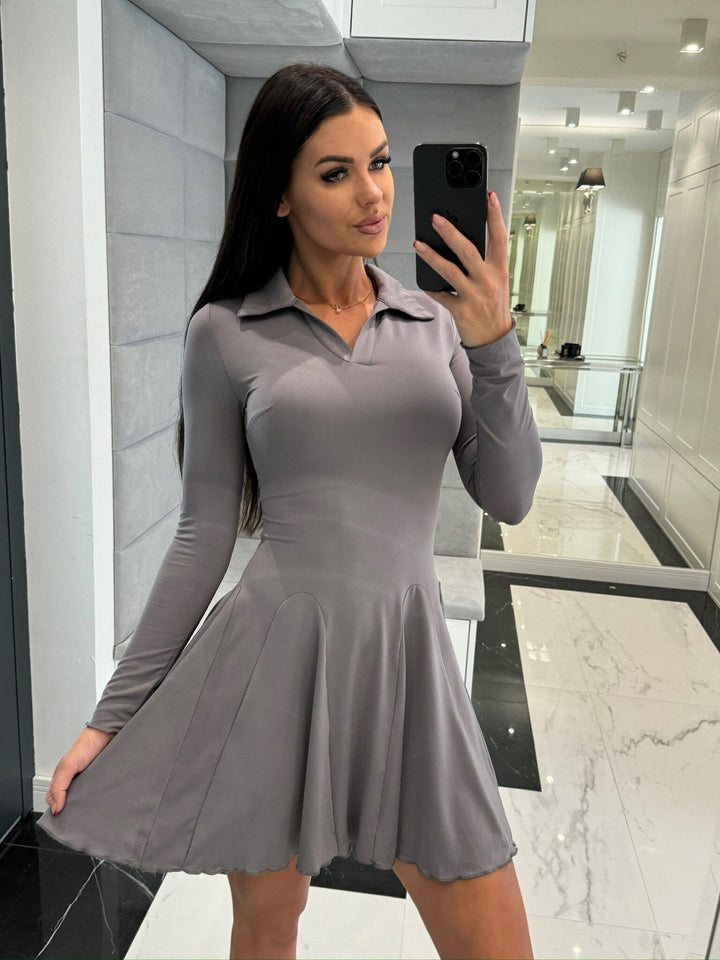 Damen Poloshirt-Kleid mit schwingendem Rock und tailliertem Schnitt Drune