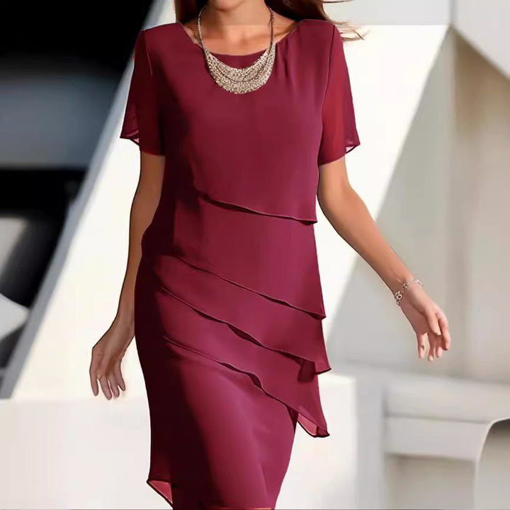 Damen Elegantes und fließendes Kleid mit Layering-Effekt Drune
