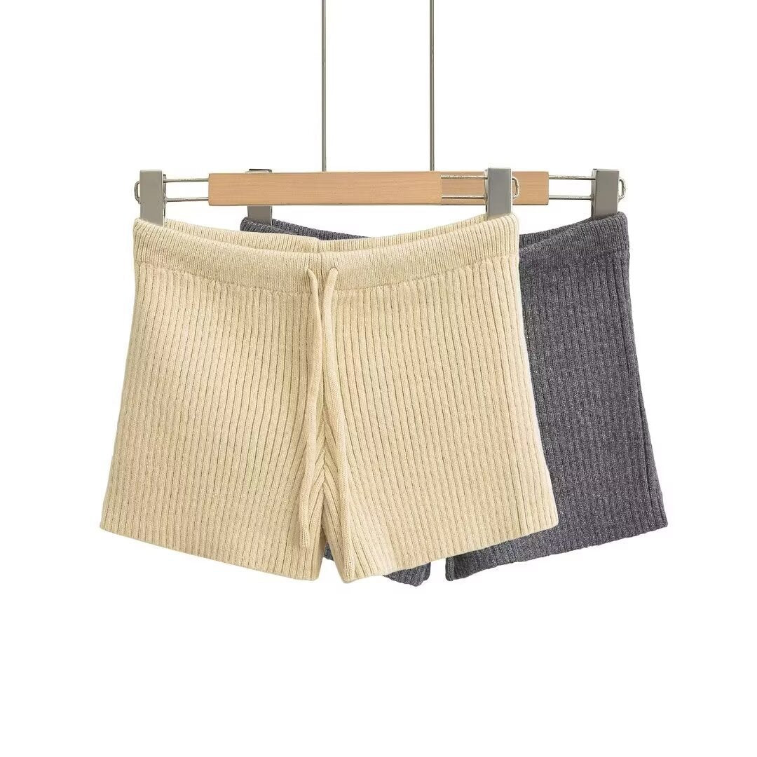 Damen Rippenstrick Shorts Drune