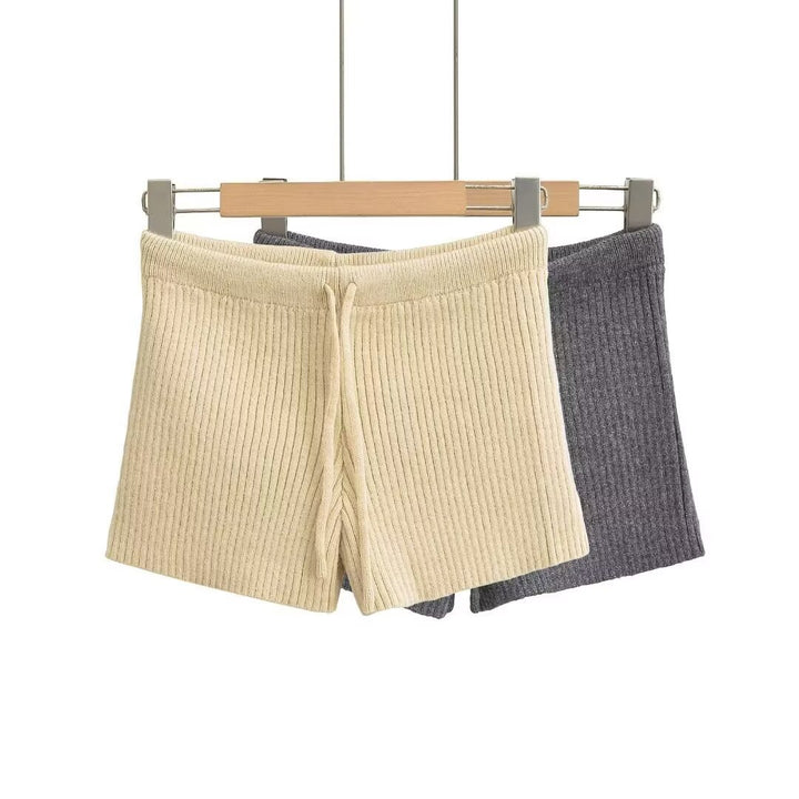Damen Rippenstrick Shorts Drune