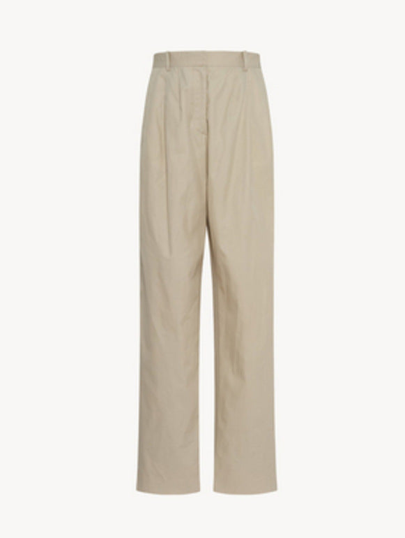 Damen weite und elegante Hochbundhose mit klassischen Falten Drune