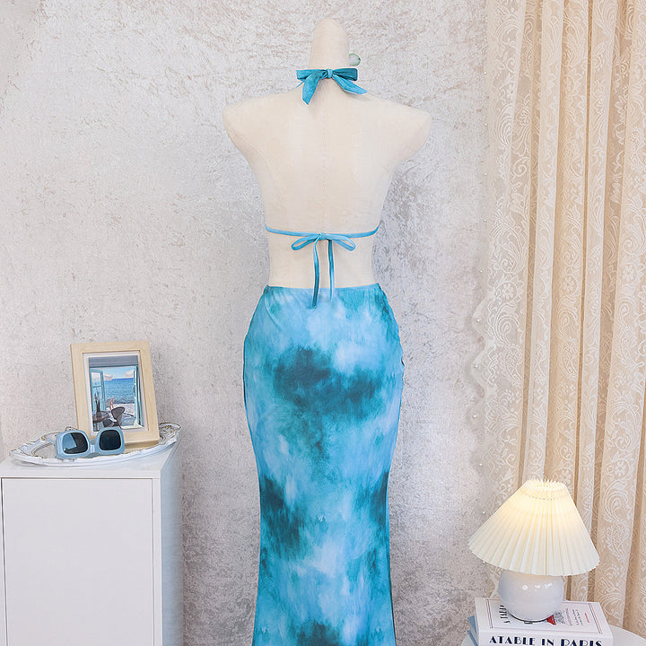 Damen Elegantes Strandkleid mit tiefem Rückenausschnitt Drune