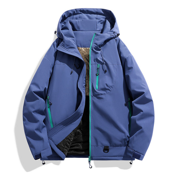 Herren technischer Kapuzenparka mit winddichter Membran, isolierter Innenlage und Multifunktions-Taschen Drune