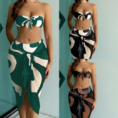 Damen Bandeau-Bikini mit kombinierbarem Wickelrock Drune