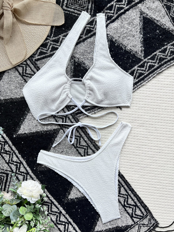 Damen Trendiger Monokini mit asymmetrischem Schnitt und raffiniertem Ringdetail Drune