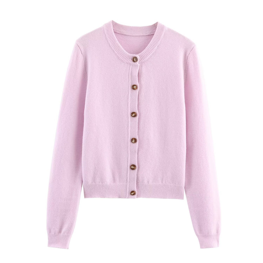 Damen elegante Strickjacke mit Knöpfen Drune
