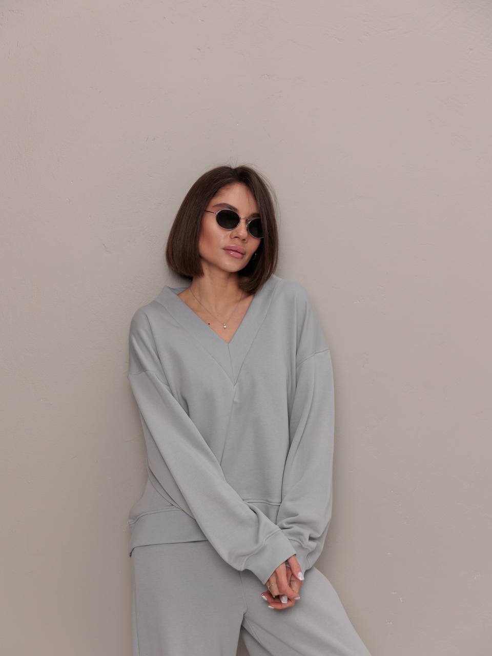 Damen lässiges Sweatshirt- und Jogginghose-Set Drune