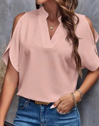 Damen Cold Shoulder Bluse Drune