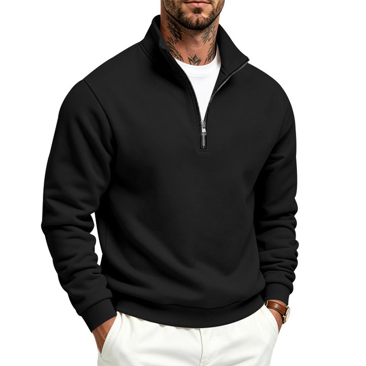 Herren Halbzip-Sweatshirt mit Troyerkragen und weicher Fleece-Innenseite Drune