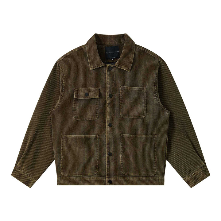 Herren Kord-Workwear-Blouson mit Pattentaschen und kastigem Schnitt Drune