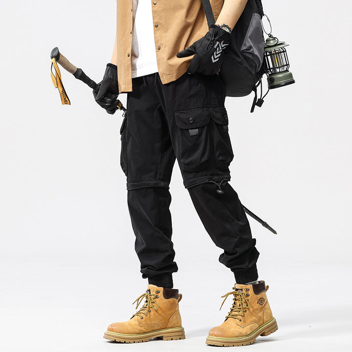 Herren Cargo-Jogginghose im Utility-Stil mit Elastikbund, Kordelzug und Multifachtaschen Drune