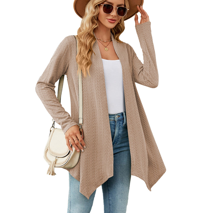 Damen Strickjacke mit strukturiertem Waffelmuster und offener Front Drune