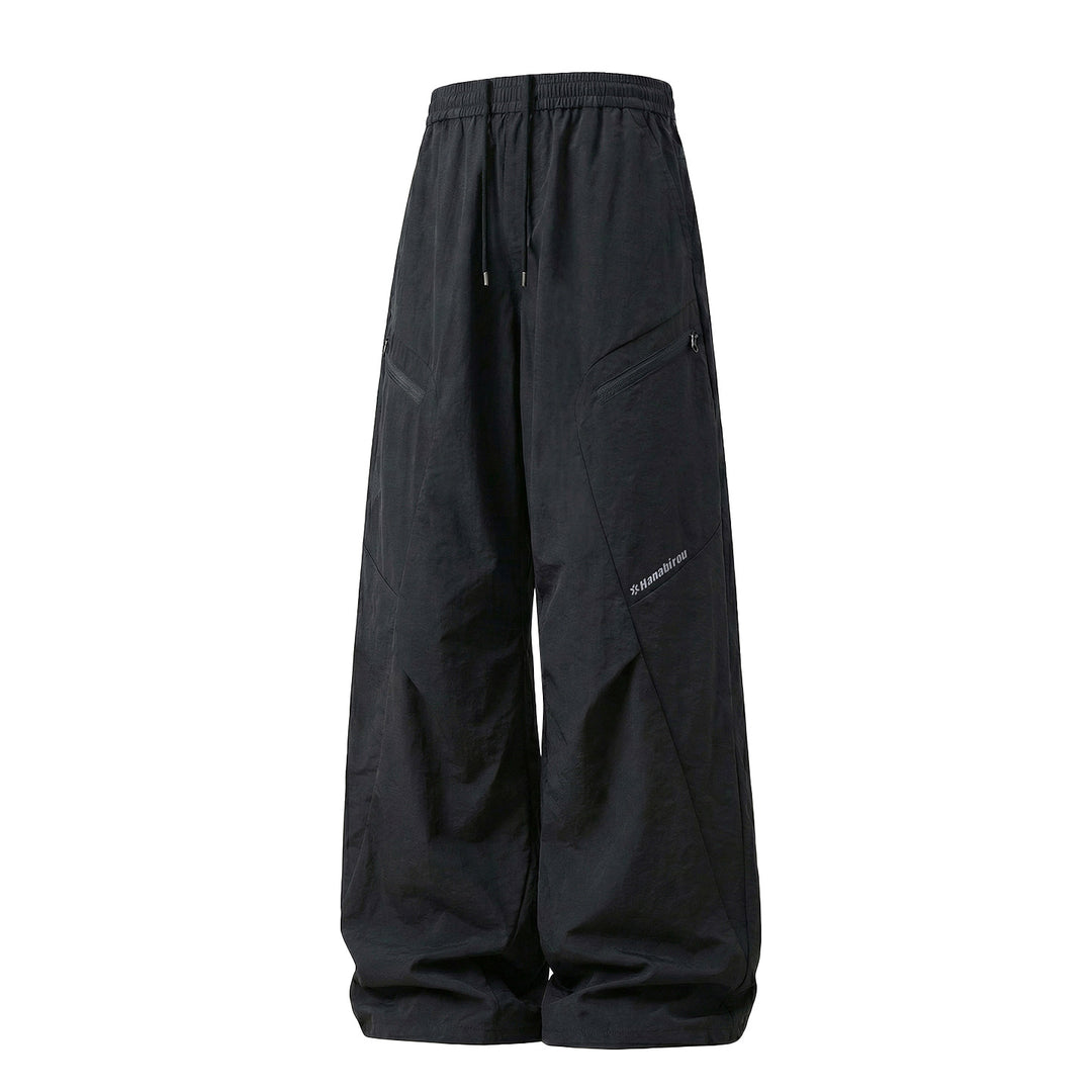 Unisex Weite technische Cargo-Hose mit Tunnelzugbund und Reißverschlusstaschen Drune