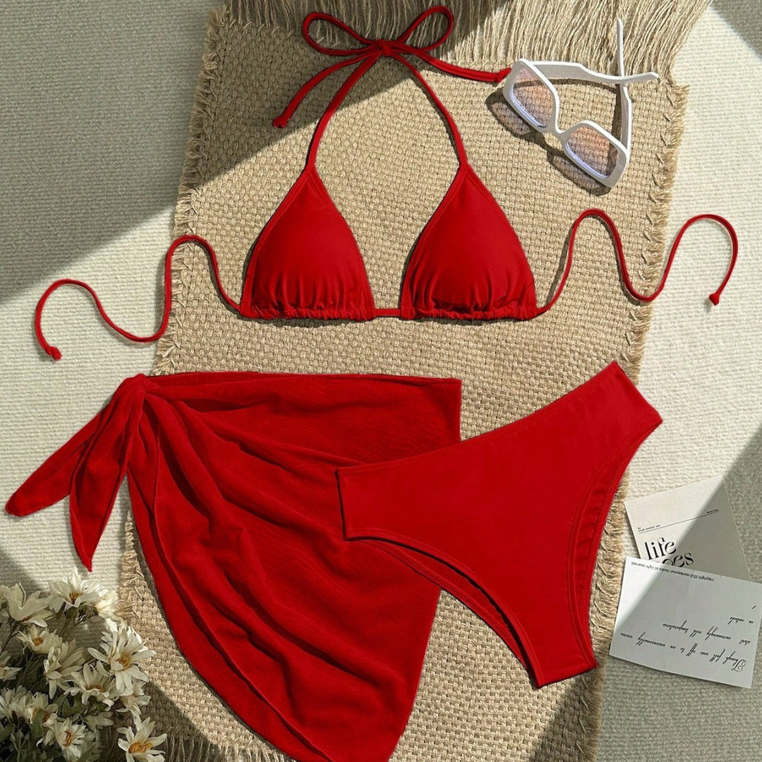 Damen Triangel-Bikini mit Wickeltuch und verstellbaren Trägern Drune