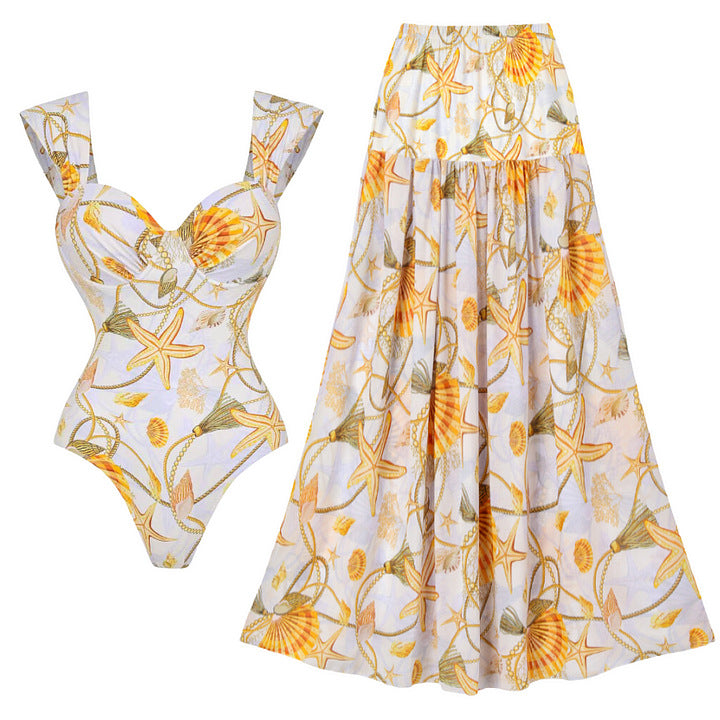 Damen Badeanzug und Maxi-Rock Set Drune