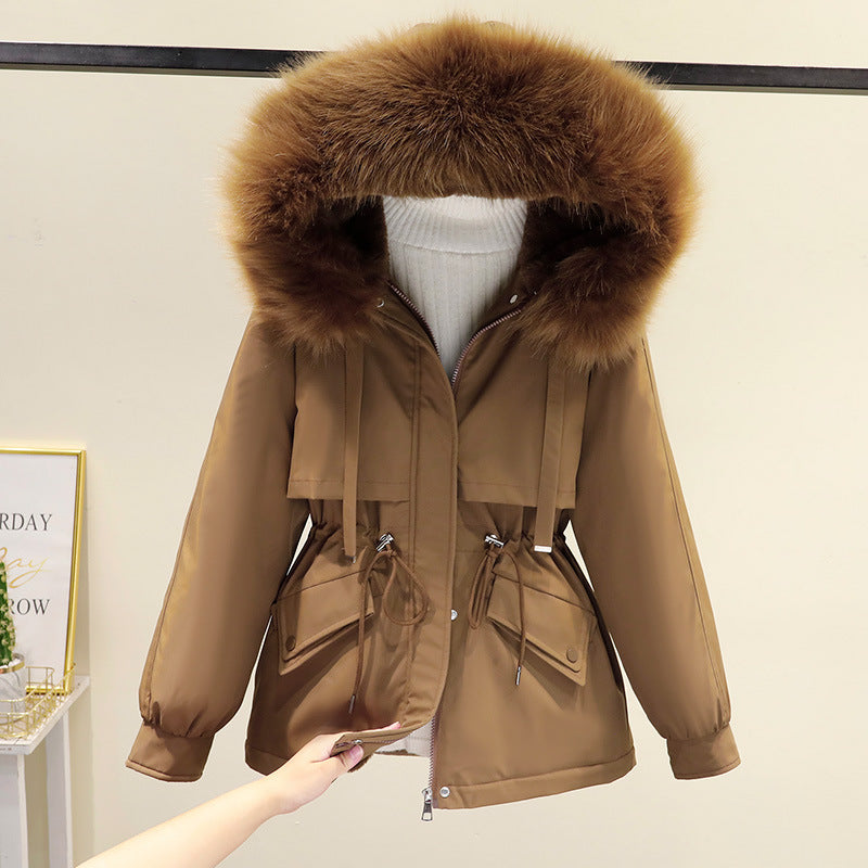 Damen Winterjacke mit funktionalem Reißverschluss und abnehmbarem Kunstpelzkragen Drune