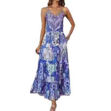 Damen Maxikleid mit luftigen Trägern und floralem Muster Drune