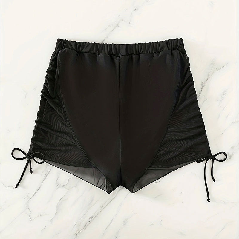 Damen Badeshorts mit elastischem Bund und seitlichen Rüschendetails Drune
